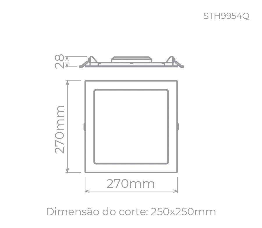 PAINEL DE EMBUTIR ECO 24W - STH9954Q - 6500K Branco Frio - 2