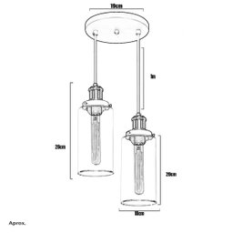 Lustre Pendente Duplo Château Cilindrico Vidro Branco Gold - 4