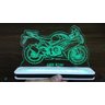 Luminária Abajur Base de Mesa Acrílica Led Moto Gsx R750 - Verde - 1