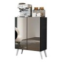 Ver imagem 3 de Aparador Cantinho do Café com Espelho e Pés Retrô 2 Portas Multimóveis