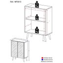 Ver imagem 5 de Aparador Cantinho do Café com Espelho e Pés Retrô 2 Portas Multimóveis