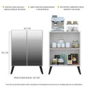 Ver imagem 4 de Aparador Cantinho do Café com Espelho e Pés Retrô 2 Portas Multimóveis