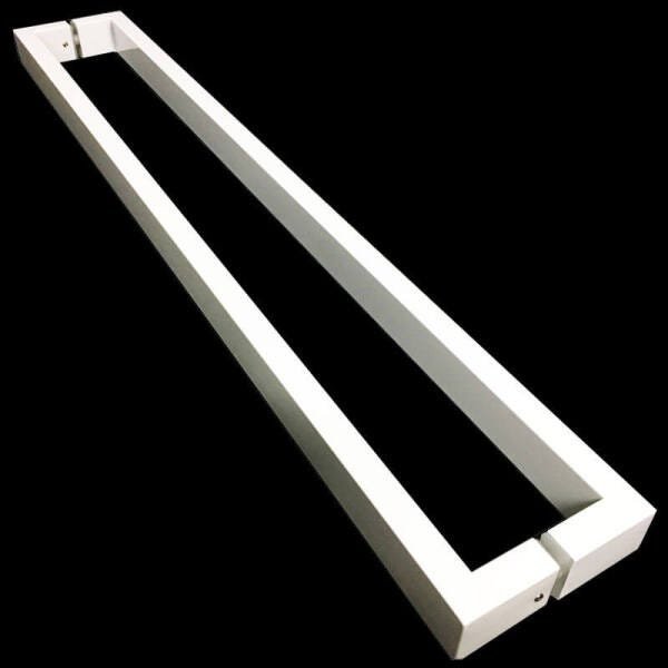 Puxador Portas Duplo Aço Inox Branco Greco 80 cm para Portas: Pivotantes/Madeira/Vidro Temperado/ - 2