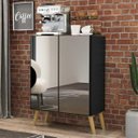 Ver imagem 2 de Aparador Cantinho do Café com Espelho e Pés Retrô 2 Portas Multimóveis