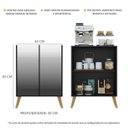 Ver imagem 4 de Aparador Cantinho do Café com Espelho e Pés Retrô 2 Portas Multimóveis