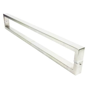 Puxador Portas Duplo Aço Inox Escovado Greco 2,5 m para portas: pivotantes/madeira/vidro temperado