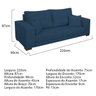 Sofá 2 Lugares Madri Suede - Amarena Móveis Sofá 2 Lugares Sofás Azul Marinho - 4