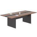 Ver imagem 3 de Mesa de Reunião Retangular Gael Moderno sem Gavetas 240cm Noce Preto Casah