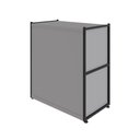 Ver imagem 4 de Armário Escritório Baixo 63cm X 36cm 2 Portas F5 Office Cor:cinza Sagrado com Preto