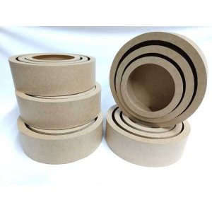 5 Kit Nicho Redondo Em Madeira Mdf Crú 3 Tamanhos PMG Quarto Bebê