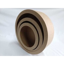 5 Kit Nicho Redondo Em Madeira Mdf Crú 3 Tamanhos PMG Quarto Bebê - 5