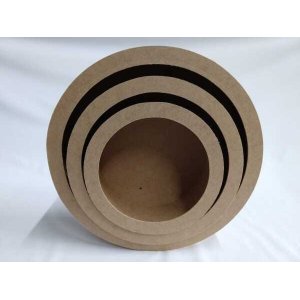 Kit Nicho Redondo Em Madeira Mdf Crú 3 Tamanhos PMG Quarto Bebê
