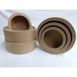3 Kit Nicho Redondo Em Madeira Mdf Crú 3 Tamanhos PMG Quarto Bebê - 3