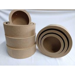 4 Kit Nicho Redondo Em Madeira Mdf Crú 3 Tamanhos PMG Quarto Bebê - 3