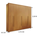 Ver imagem 2 de Guarda Roupa Casal 100% MDF 6 Portas 6 Gavetas 278cm Anápolis Cinamomo - Valverde
