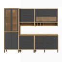 Ver imagem 3 de Cozinha Completa Modulada 100% MDF 5 Peças 11 Portas 4 Gavetas e Vidro 274cm Vicenza Espresso Móveis Cinza/Amêndoa/Chumbo