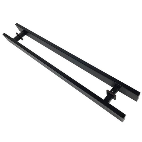 Puxador Portas Duplo Aço Inox Preto Grand Clean 90 cm para portas ...