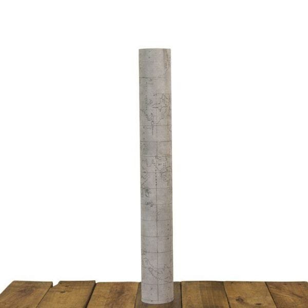 Papel De Parede Pvc Liso Estampado Mapa Maritimo Cinza Claro - 3