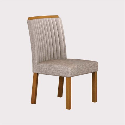 Conjunto Sala de Jantar Jade Gold 1,60m com 6 Cadeiras Jade Cinamomo/Linho Palha