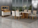 Ver imagem 6 de Conjunto Sala de Jantar Jade Gold 1,60m com 6 Cadeiras Jade Cinamomo/Linho Palha