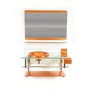 Ver imagem 3 de GABINETE DE VIDRO 90CM CURVADO DUPLO INOX COM CUBA CHAPÉU - DOURADO REAL