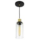 Ver imagem 2 de Kit 2 Lustres Pendentes Château Cilindrico Vidro Preto Gold