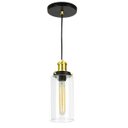 Ver imagem 3 de Kit 2 Lustres Pendentes Château Cilindrico Vidro Preto Gold