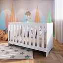 Ver imagem 1 de Berço Infantil Bebê Aconchego 3 Regulagens de Altura Elegante Branco - Completa Móveis
