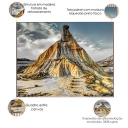 Quadro Decorativo Com Moldura Preto Deserto de Tudela S02 70x100 - Lyam Decor - 3