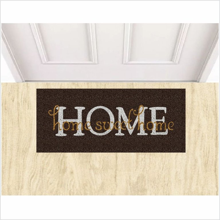 TAPETE CAPACHO HOME SWET HOME MARRON