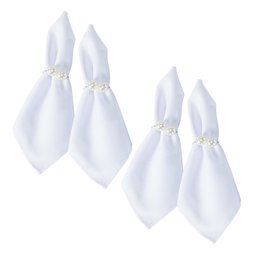 Kit 4 Anéis para Guardanapo Pérola Duplo Natal 4 X 3cm Argola de Metal Prata - 3