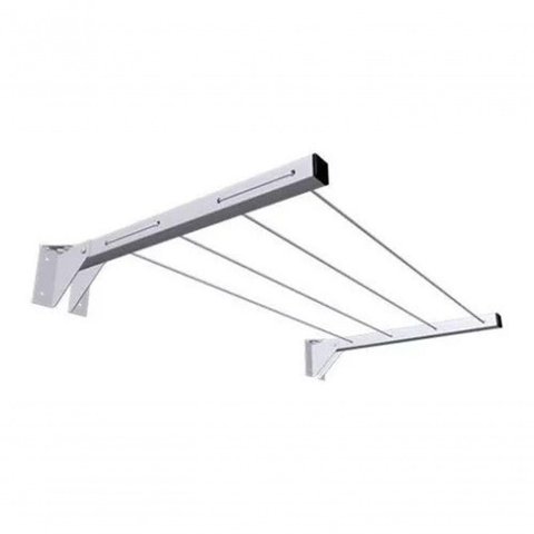Suporte para Roupas Varal Parede Reforçado 50cm Preto Fosco