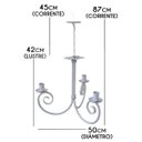 Ver imagem 2 de Lustre Branco Provençal em Metal Claro para Sala de Jantar Moderna