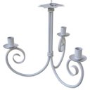 Ver imagem 1 de Lustre Branco Provençal em Metal Claro para Sala de Jantar Moderna