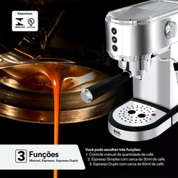 Cafeteira Expresso 3 em 1 EOS ECF01EC Inox 220V - 3