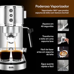 Cafeteira Expresso 3 em 1 EOS ECF01EC Inox 220V - 4