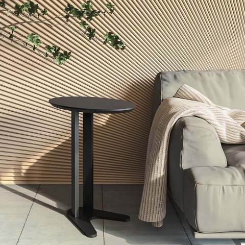 Mesa de Canto Tb604 60cm 100% Mdf Preto Fosco Dalla Costa