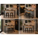Ver imagem 4 de Mesa Jantar Aparador Bancada Alta Industrial 180x80cm Tampo Bege Pés Preto