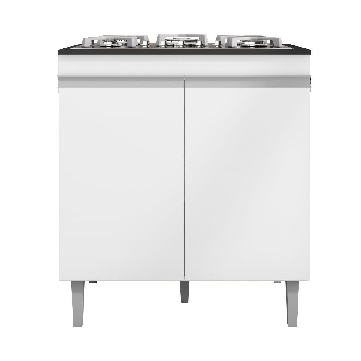 Balcão P/ Cooktop 4 ou 5 Bocas 2 Portas Andréia para Cozinha:branco