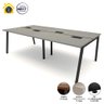 Espaço de Trabalho Mesa 4 Pessoas 2,40m Csp Pé Cavalete F5 Cor:cinza Sagrado com Preto - 3