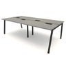 Espaço de Trabalho Mesa 4 Pessoas 2,40m Csp Pé Cavalete F5 Cor:cinza Sagrado com Preto - 4