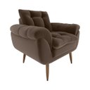 Ver imagem 3 de Poltrona Decorativa Xangai 1 Lugar Veludo Marrom - Matrix