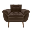 Ver imagem 2 de Poltrona Decorativa Xangai 1 Lugar Veludo Marrom - Matrix