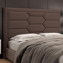 Ver imagem 6 de Cabeceira Cama Box King 195cm Estofada Nora P05 Veludo Marrom - Lyam Decor
