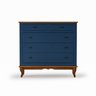 Cômoda 5 Gavetas Grande Clássico Pé Luiz Vx Azul Petróleo - Imbuia - 2