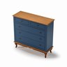 Cômoda 5 Gavetas Grande Clássico Pé Luiz Vx Azul Petróleo - Imbuia - 3