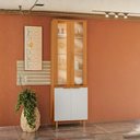 Ver imagem 6 de Paneleiro Cristaleira 4 Portas 227x70 cm MDF Bari Freijo Off Acetinado Poliman