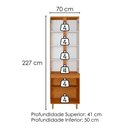 Ver imagem 3 de Paneleiro Cristaleira 4 Portas 227x70 cm MDF Bari Freijo Off Acetinado Poliman