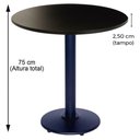 Ver imagem 4 de Mesa Zeta 77,50 cm (Altura) com Tampo em MDP Redonda 70 cm Preto