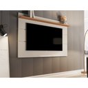Ver imagem 2 de Painel para TV 65" Simples Sala Quarto com 1 PrateleiraVivare 1,60 Anto:OffWhite/Nature